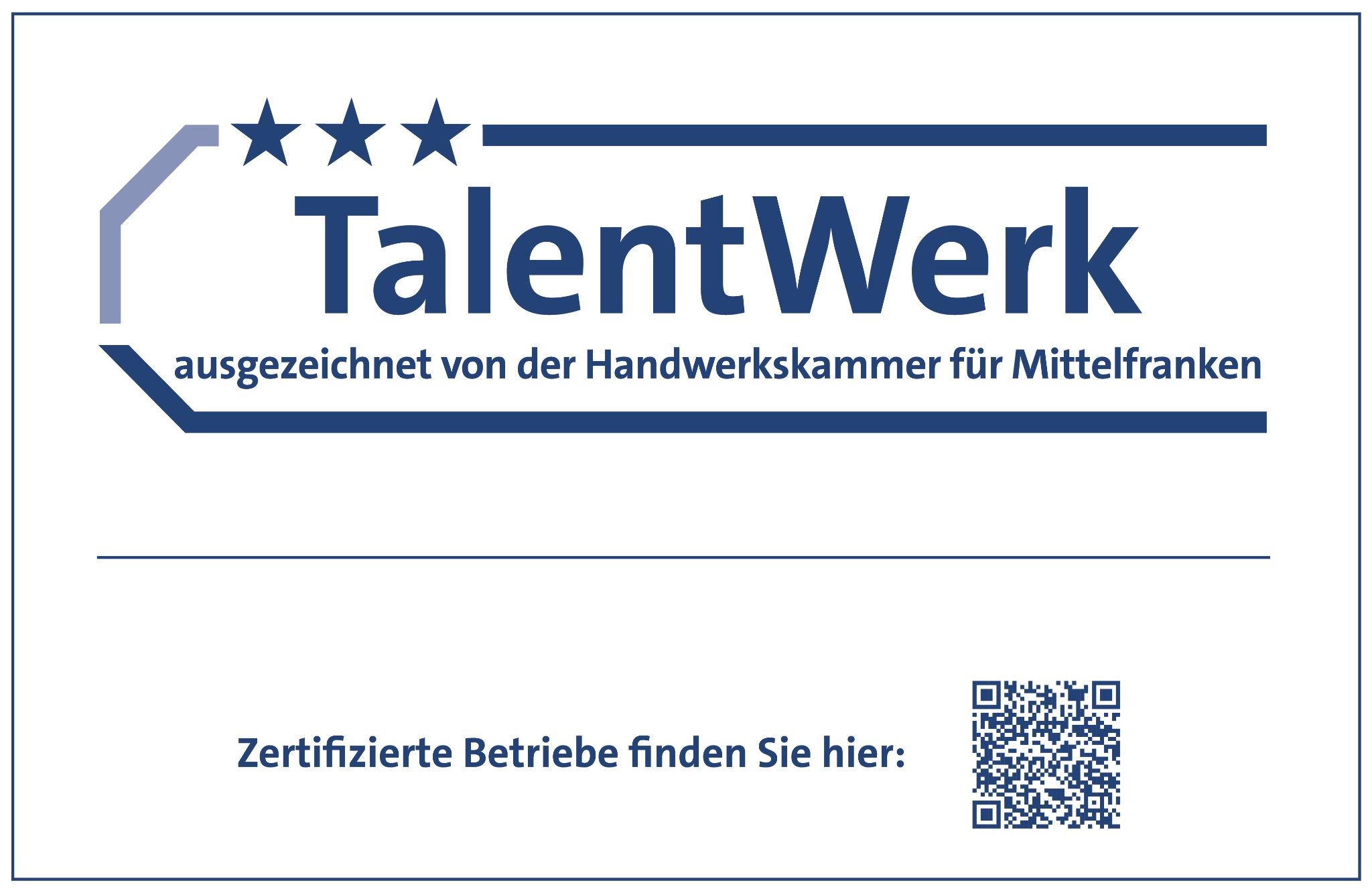 Talentwerk Auszeichnung Zertifizierter Betrieb Talentwerk